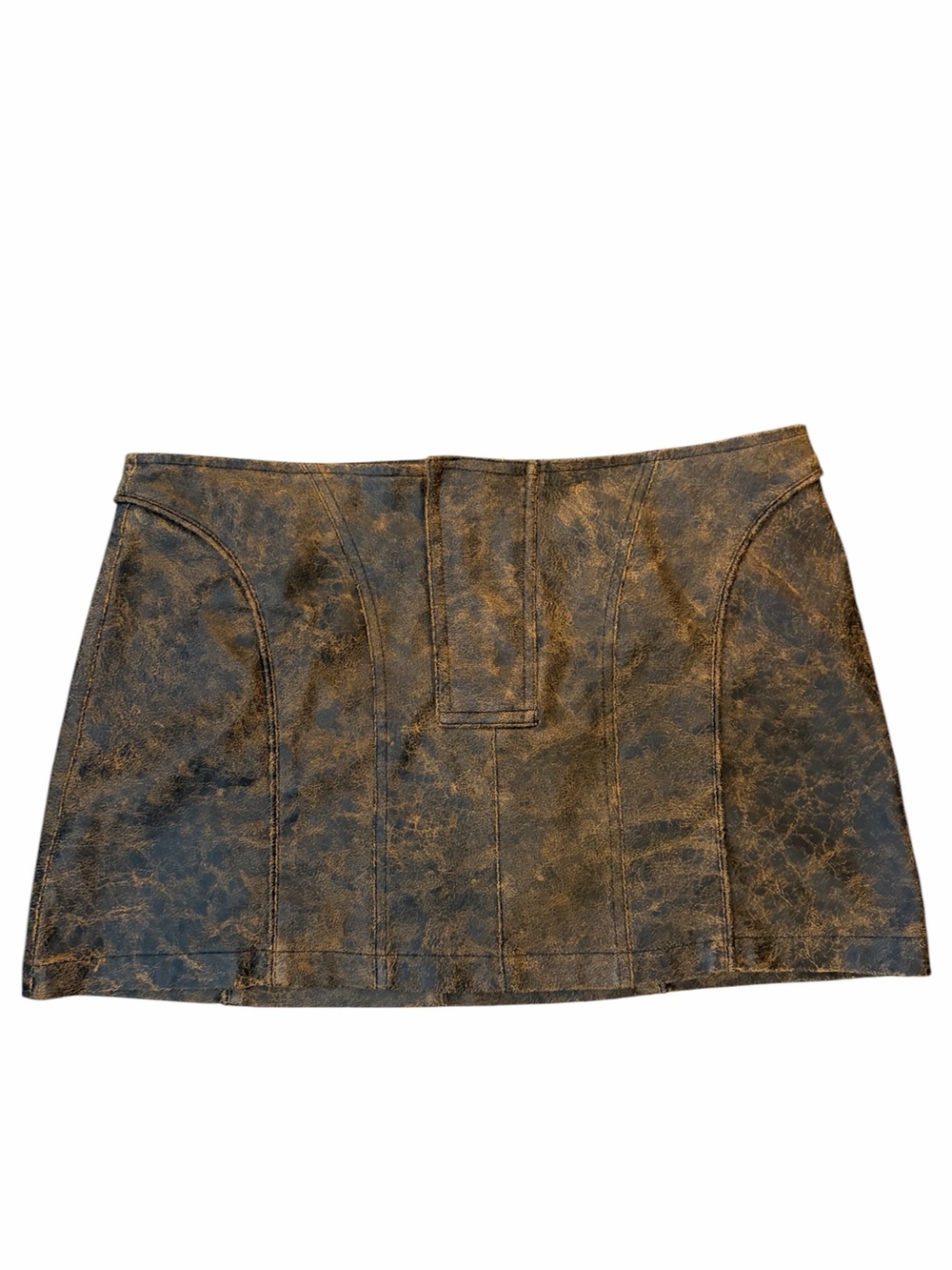 Forever21 Country Cowgirl Festival Faux Leather Micro Skirt Size Large